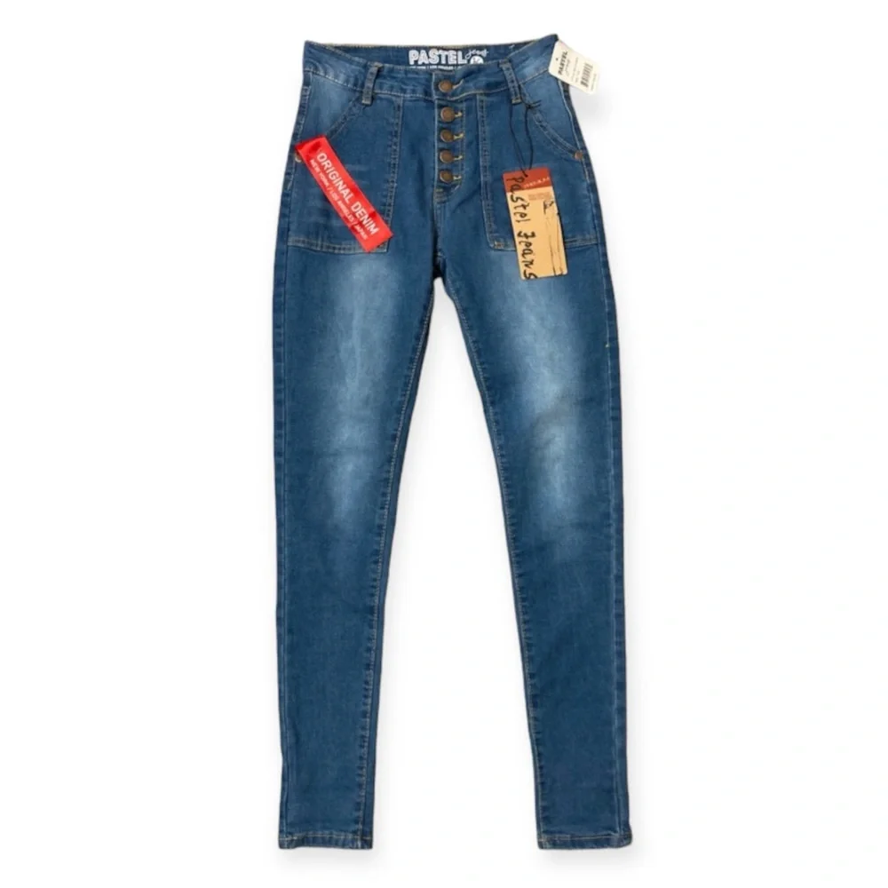 PASTEL JEANS | NWT High Rise Medium Wash Skinny Jeans - Picture 1 of 7